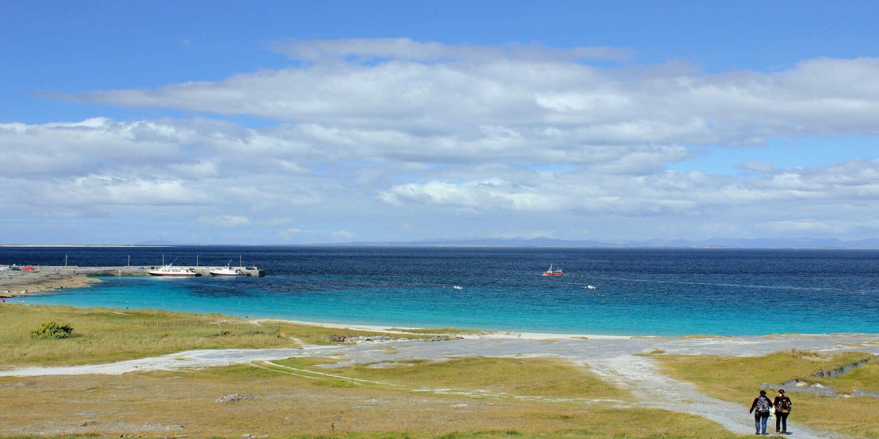 people walking towards beach at inisheer